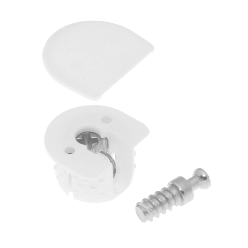 Стяжка Prolock з гвинтом для ДСП 16 мм, біла, Mesan