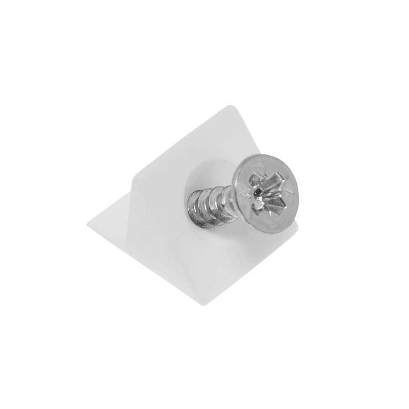 Тримач задньої стінки ДВП, з шурупом, білий, Mesan