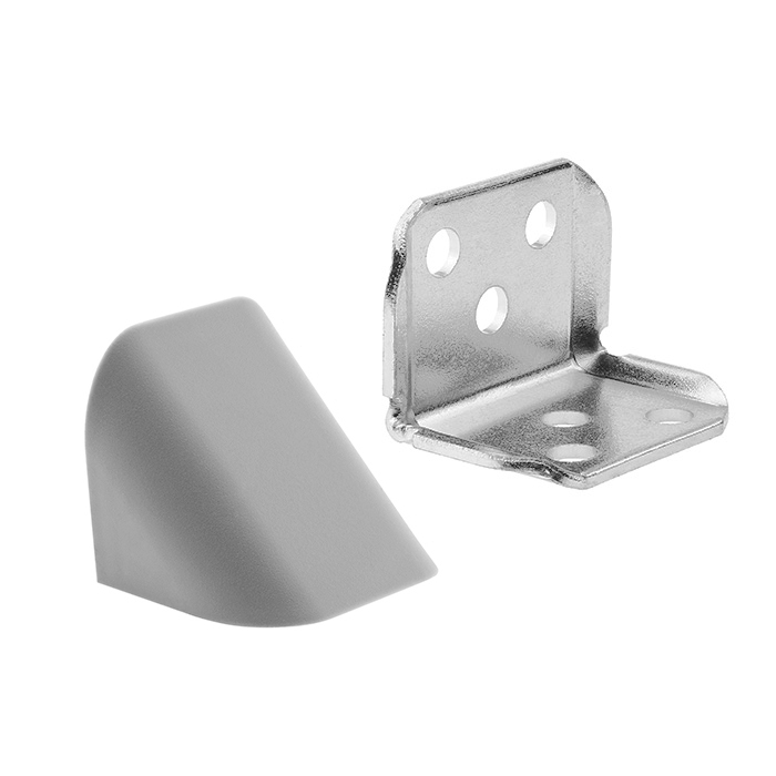 Кутник меблевий з пластиковою накладкою, сірий