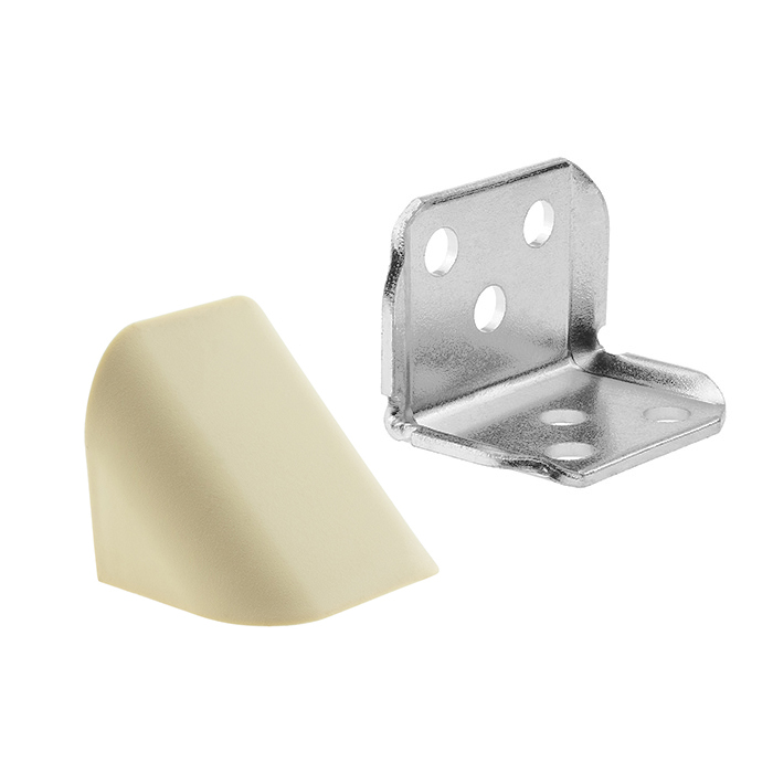 Кутник меблевий з пластиковою накладкою, ваніль