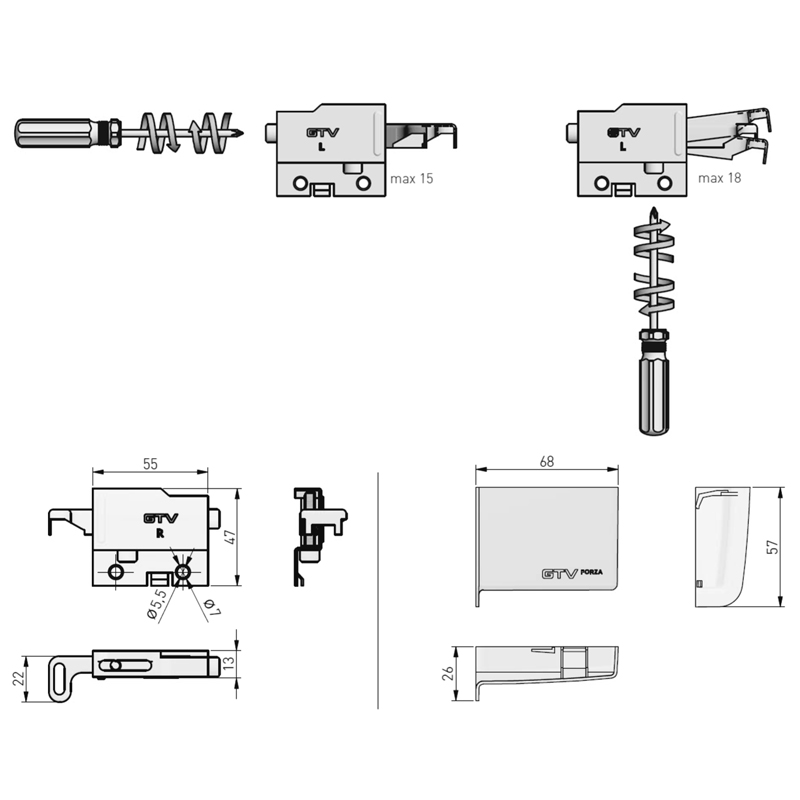 Навіс кухонний Forza, регульований, лівий, GTV